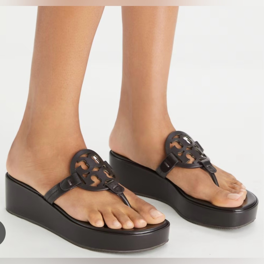 TORY BURCH Women's Miller Wedge Sandal NWOT - Picture 3 of 16